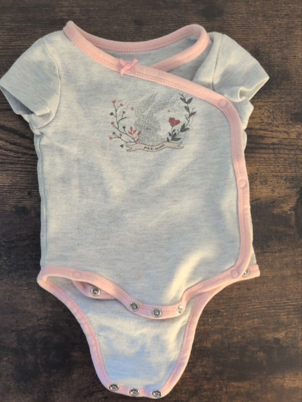 5/$25 Trois Moutons Baby Light Gray Onesie Bodysuit 6M